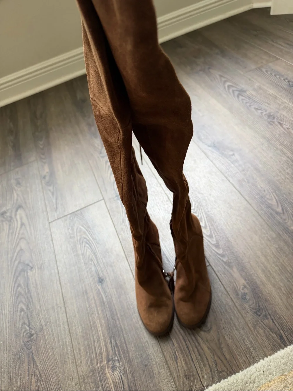 Steve Madden Novels Over-the-Knee Block Heel Boots in Brown